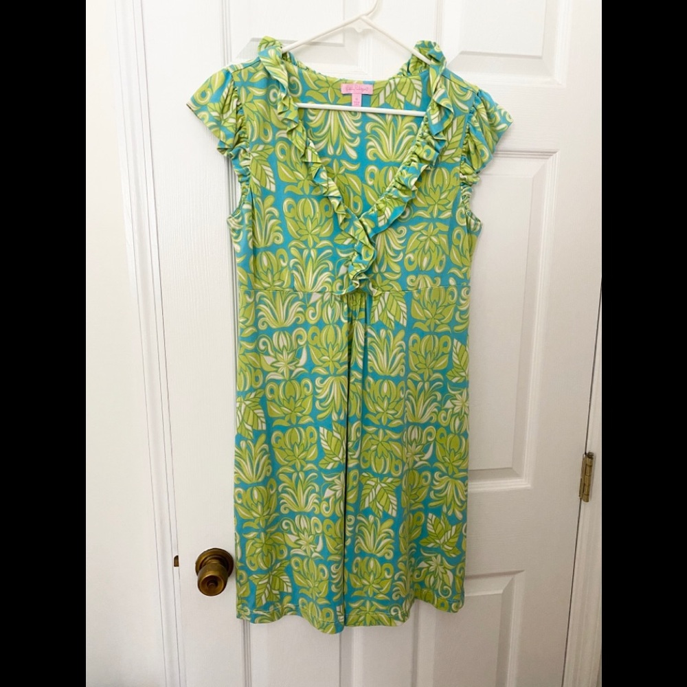 Lilly Pulitzer Clare Seaweed Silk Knit Dress M